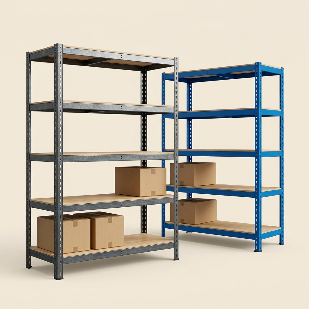 Shelving collection with pale beige background