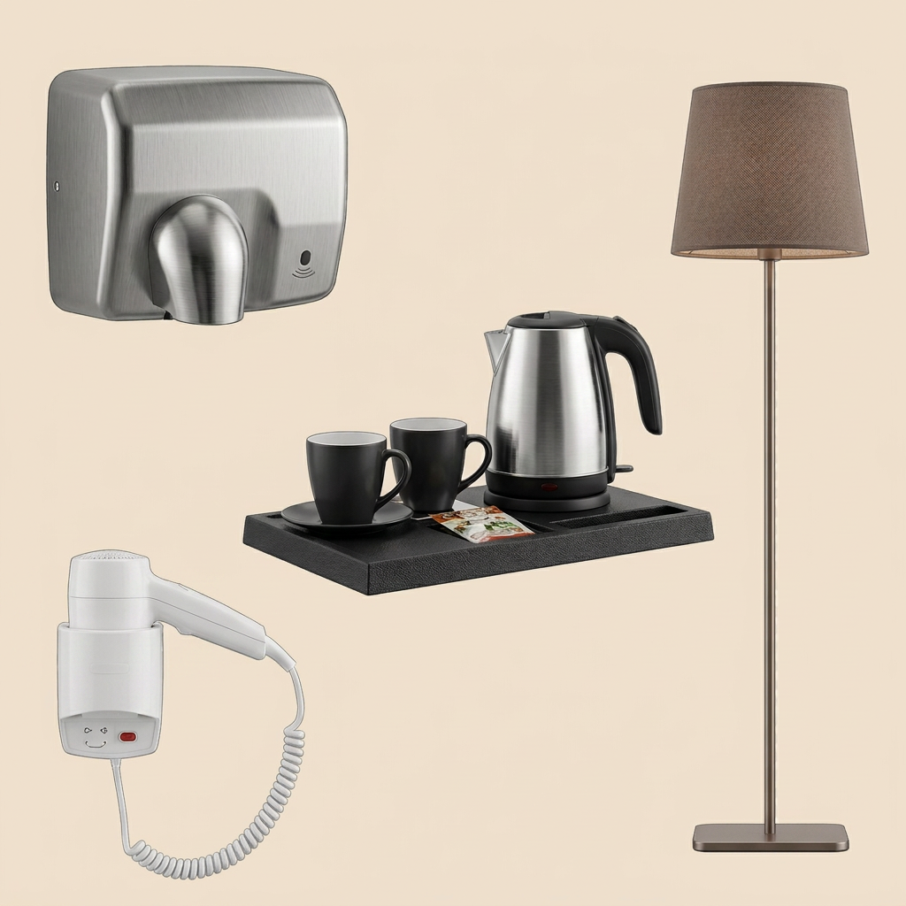 Hospitality collection with pale beige background