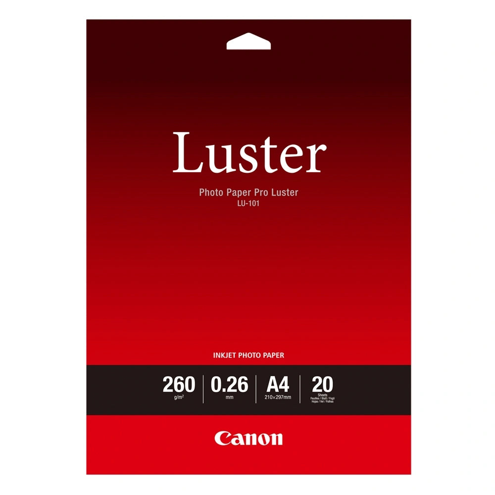 Canon Φωτογραφικό Χαρτί Pro Luster A4 Semi Glossy 260g/m² 20 Φύλλα (6211B006) (CAN-LU101A4)