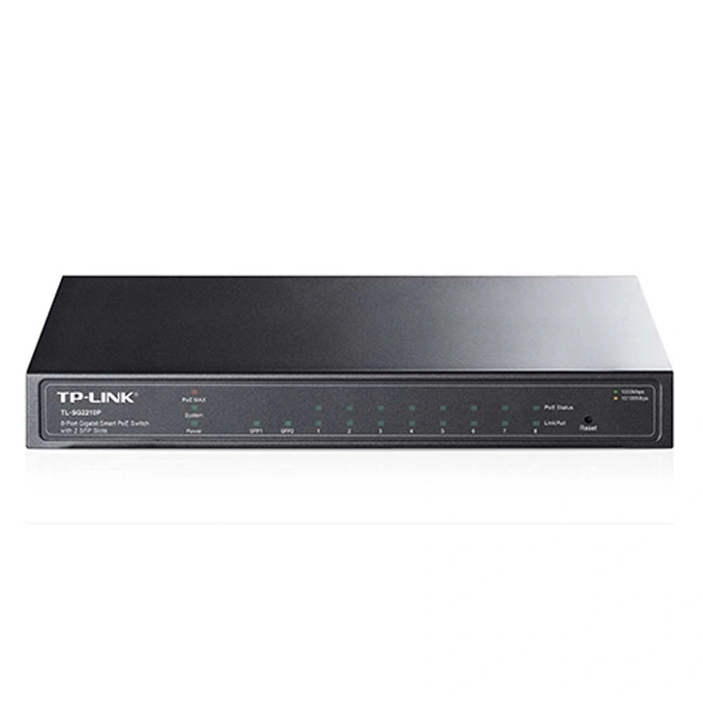 TP-Link JetStream 8-Port Gigabit Smart PoE+ Switch with 2 SFP Slots V5 (SG2210P) (TPTL-SG2210P)
