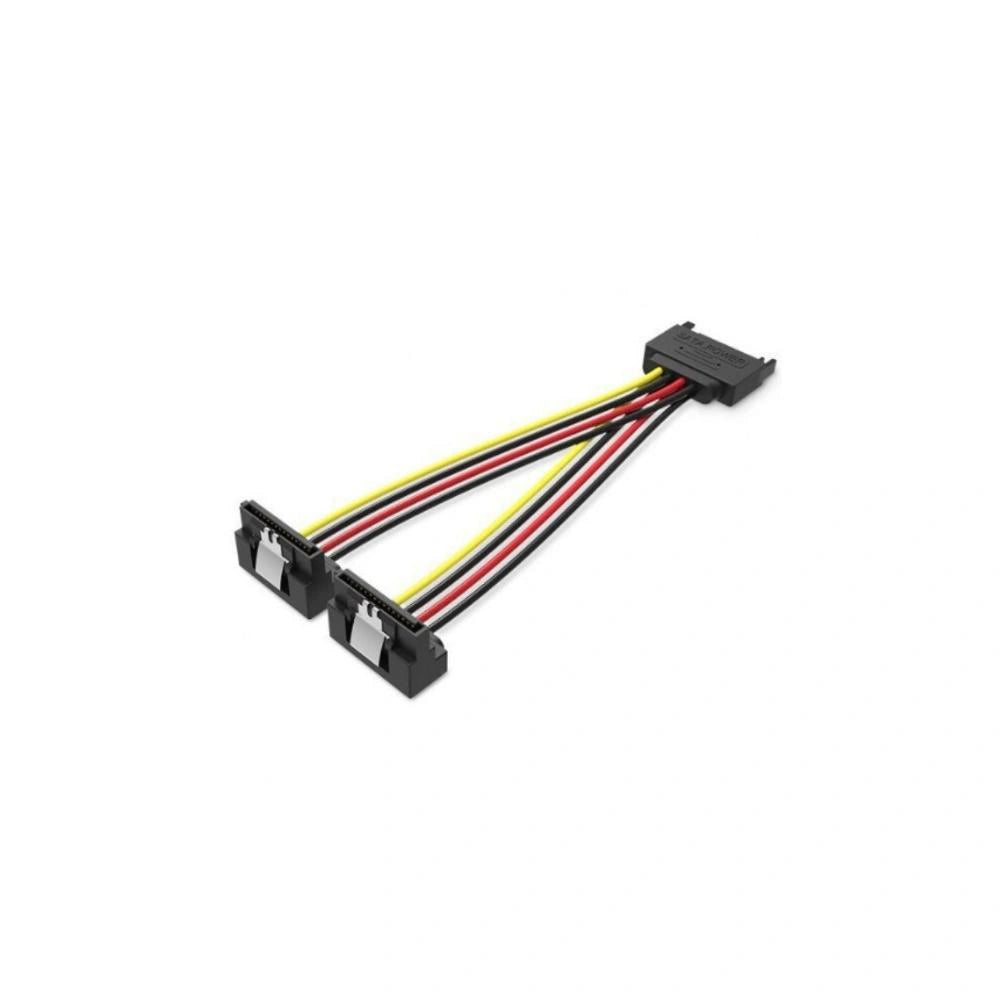 VENTION SATA 15-Pin Male to 2*15-Pin 90° Female Power Splitter 0.15M Black (KDBBB) (VENKDBBB)