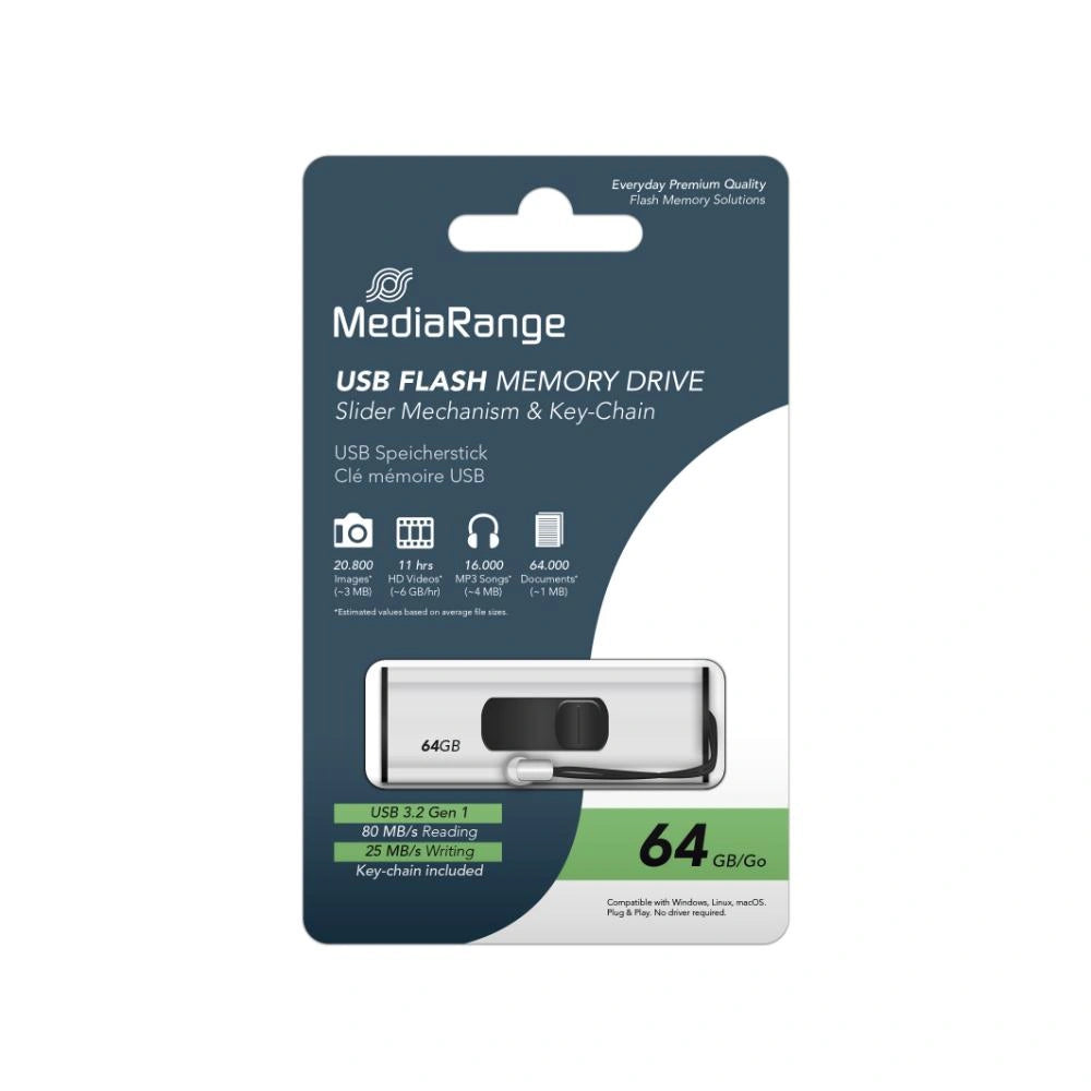 MediaRange USB 3.0 Flash Drive 64GB (MR917)