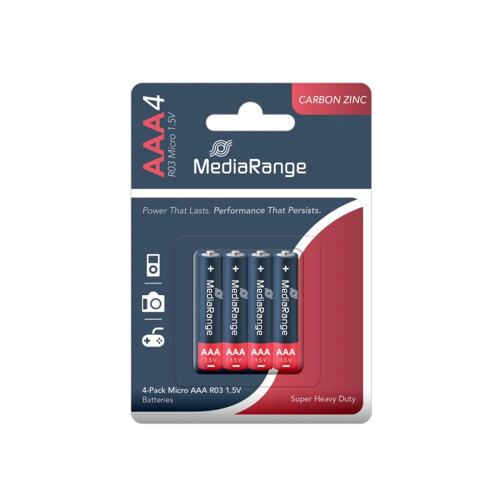 Super Heavy Duty Battery MediaRange AAA 1.5V (LR3) (4 Pack) (MRBAT141)