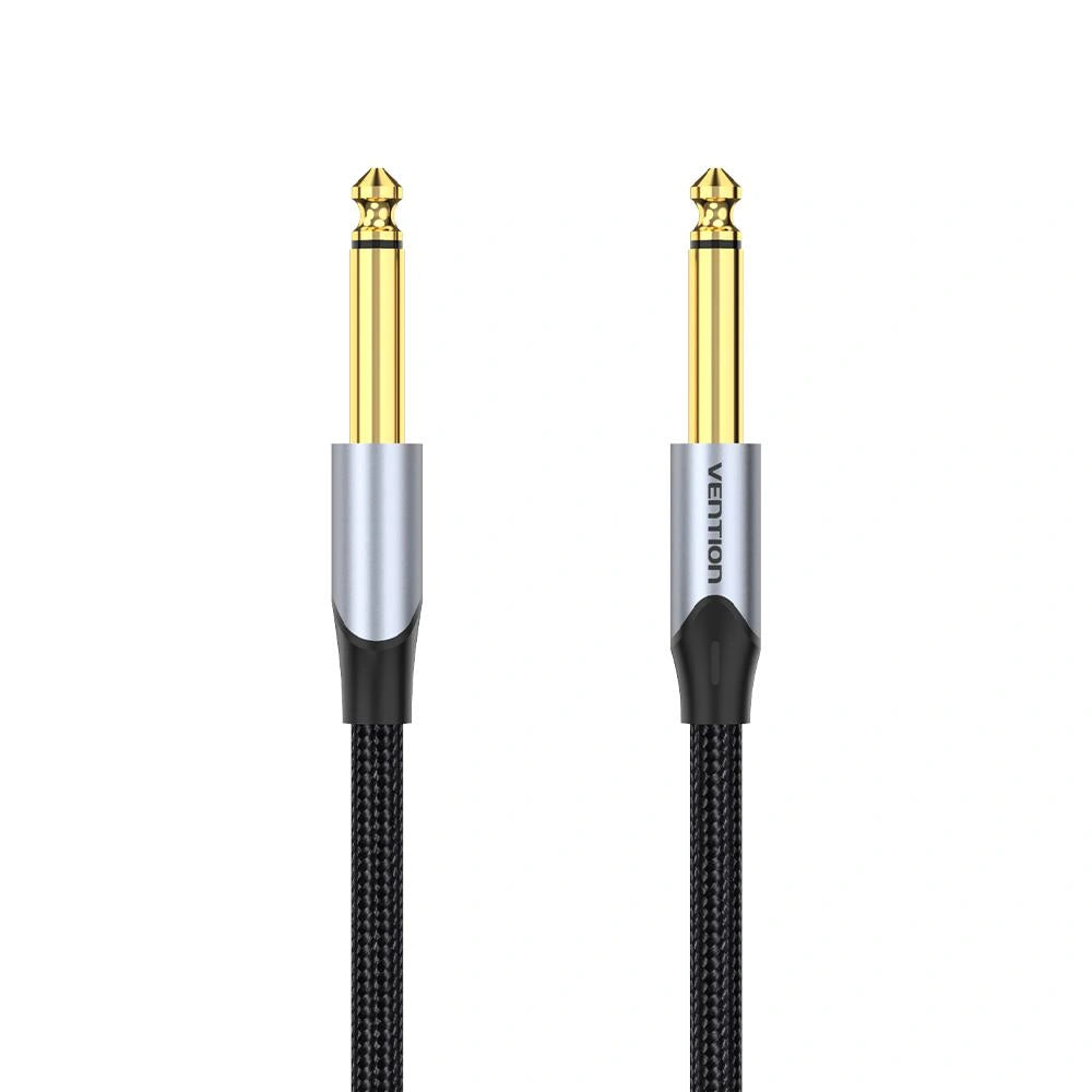 VENTION Cotton Braided 6.5mm Male to Male Audio Cable 2M Gray Aluminum Alloy Type (BASHH) (VENBASHH)