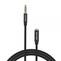 VENTION Cotton Braided TRRS 3.5mm Male to 3.5mm Female Audio Extension Cable 3M Black Aluminum Alloy Type (BHCBI) (VENBHCBI)