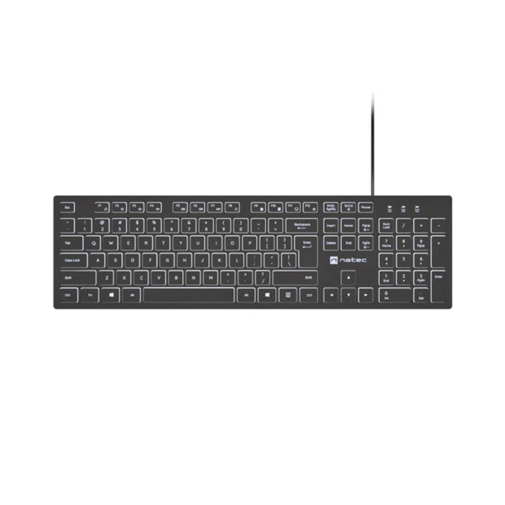 NATEC Herring Glow US Keyboard with Backlight - White (NKL-2342) (NTCNKL-2342)