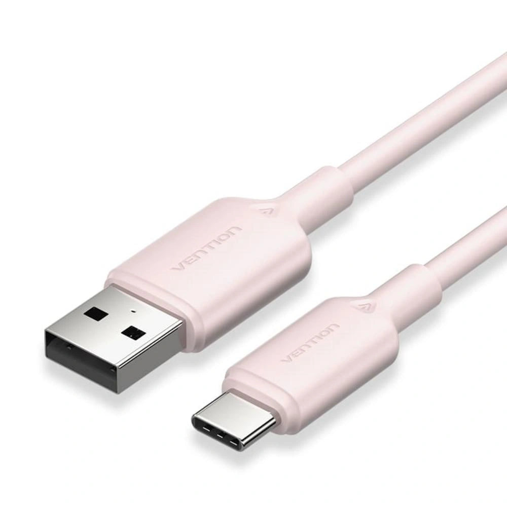 VENTION USB 2.0 A Male to C Male 3A Cable 2M Pink Flexible PVC Type (CWAPH) (VENCWAPH)