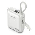 VENTION 10000mAh Mini Power Bank (USB-C + USB-C/Lightning) with Built-in USB-C and Lightning Cables 45W Beige (FKMN0) (VENFKMN0)