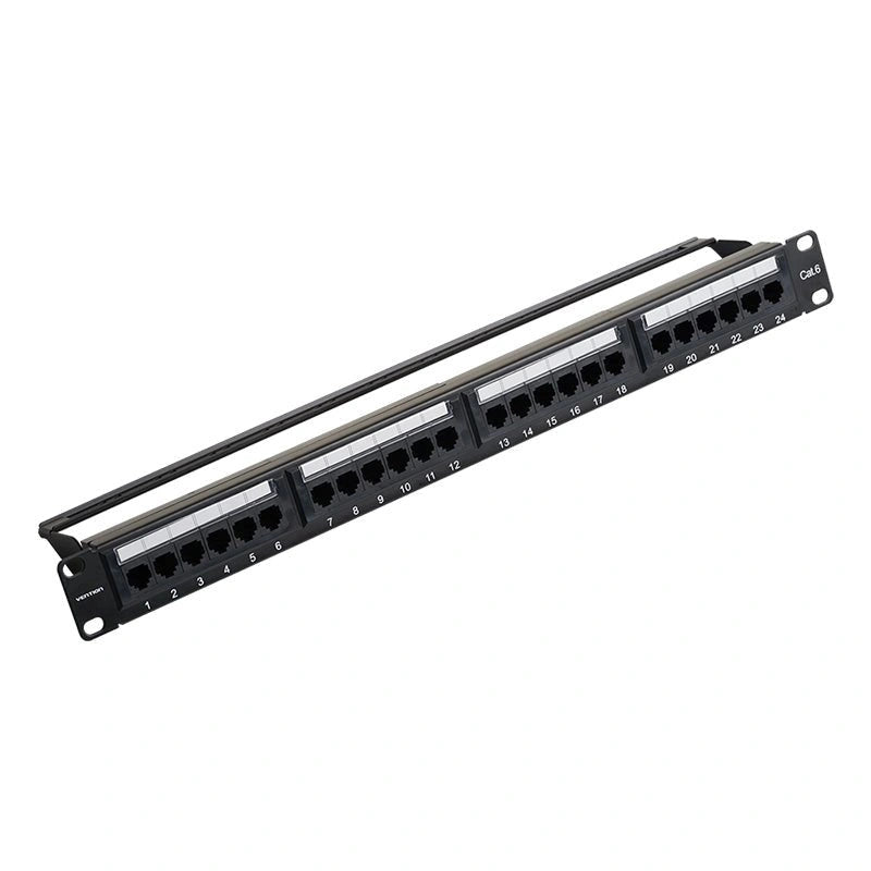 VENTION 24-Port Cat6 Unshielded Patch Panel Black (KGCB0) (VENKGCB0)