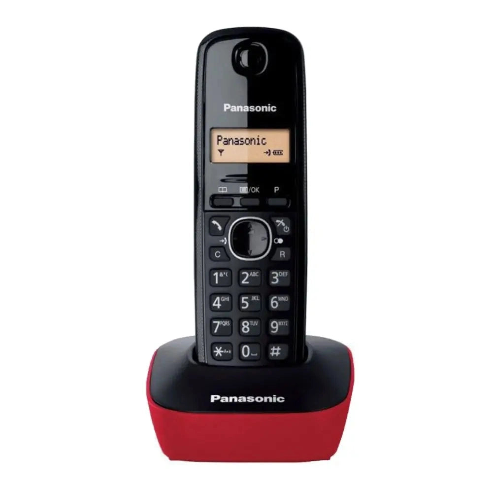 Ασύρματο Ψηφιακό Τηλέφωνο Panasonic KX-TG1611GRR Μαύρο-Κόκκινο με Αναγνώριση Κλήσης, Λειτουργία Αφύπνισης και Φωτιζόμενη Οθόνη
