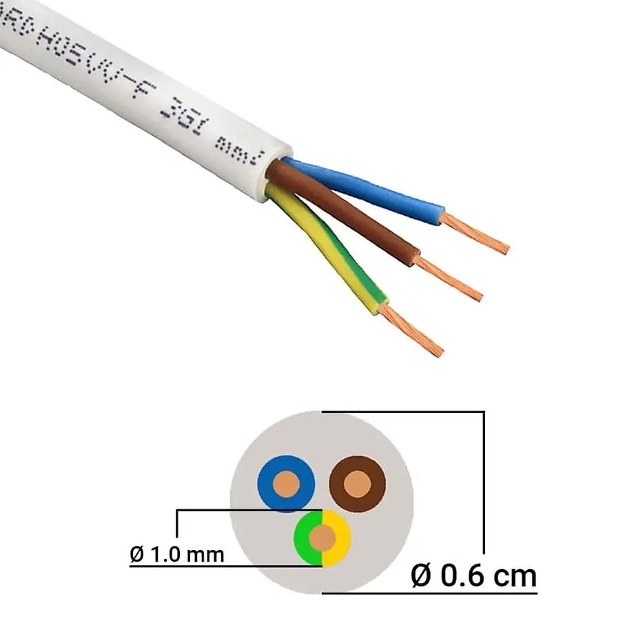 Καλώδιο 3X1MM Λευκό (Τιμή ανά Μέτρο)