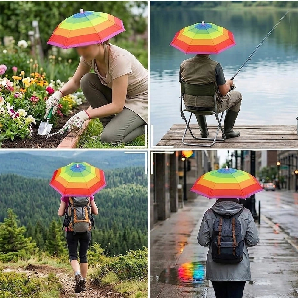 Ομπρέλα Καπέλο Hands-FREE Rainbow Ø50CM