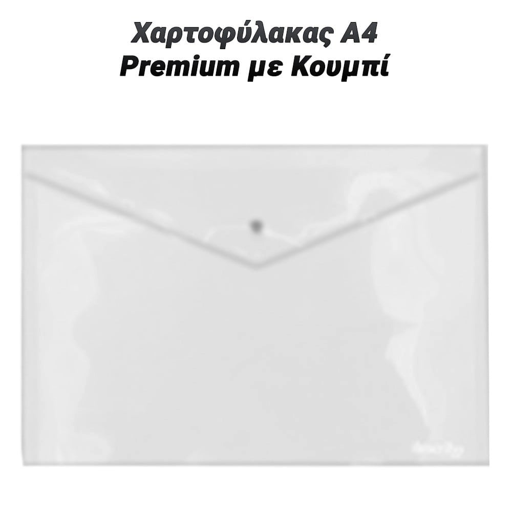 Χαρτοφύλακας α4 Premium με Κουμπί Διάφανος