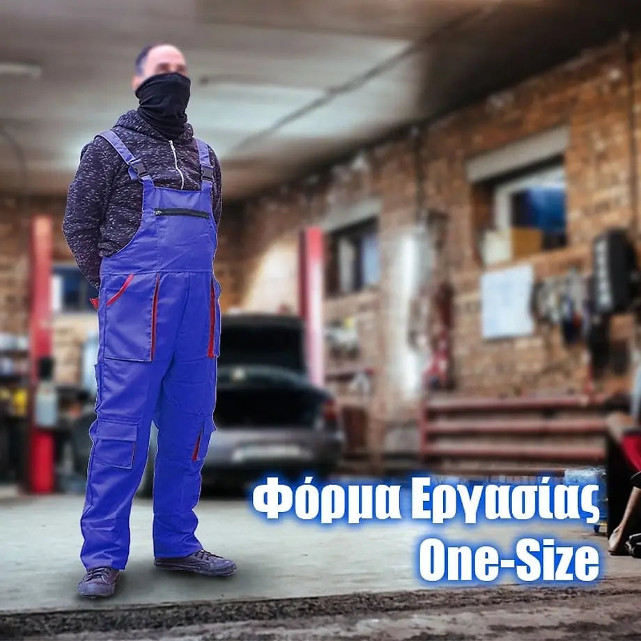 Φόρμα Εργασίας με Τιράντες ONE SIZE BLUE