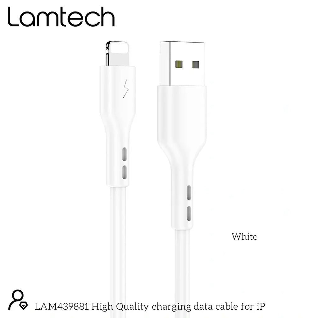 LAMTECH CHARGING & DATACABLE LIGHTNING 1M WHITE