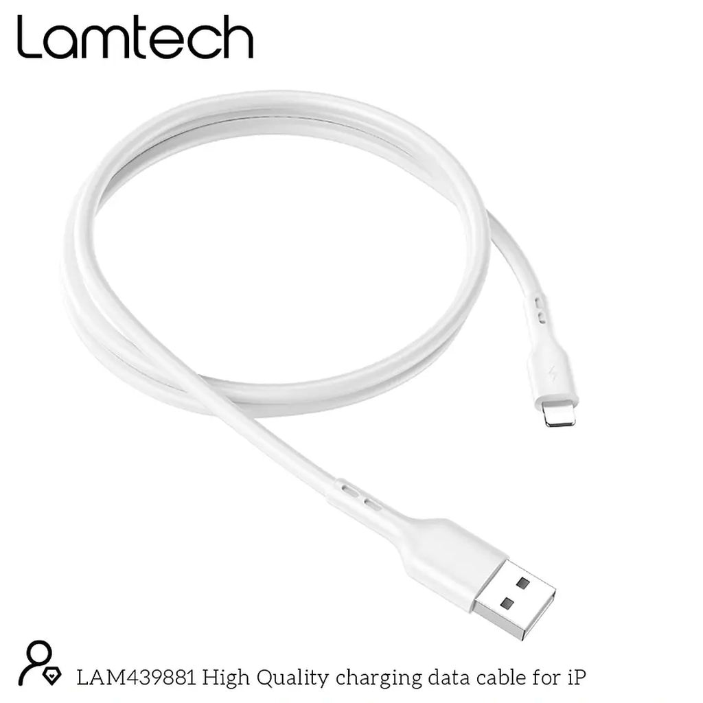 LAMTECH CHARGING & DATACABLE LIGHTNING 1M WHITE