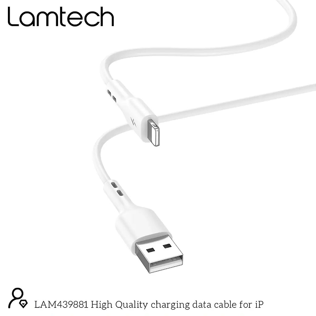 LAMTECH CHARGING & DATACABLE LIGHTNING 1M WHITE