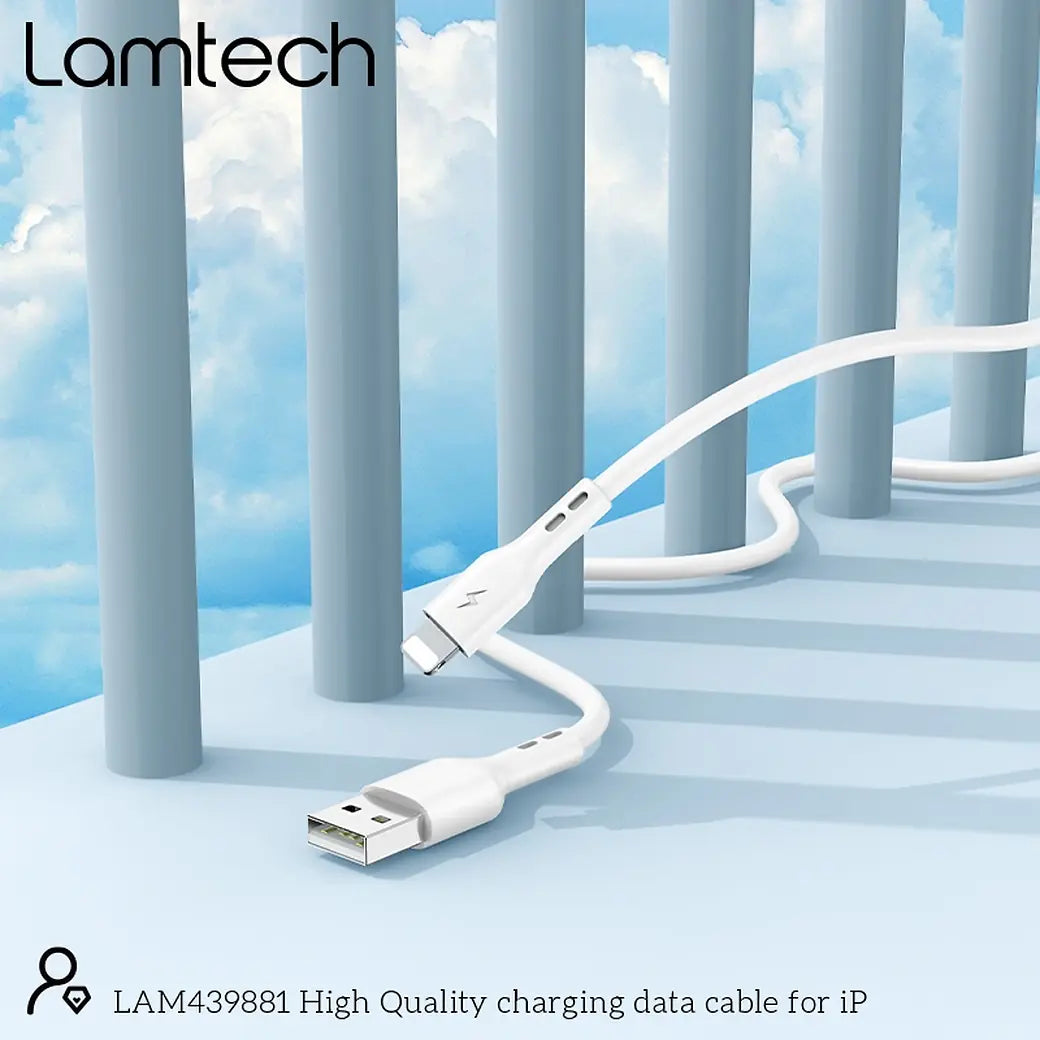 LAMTECH CHARGING & DATACABLE LIGHTNING 1M WHITE