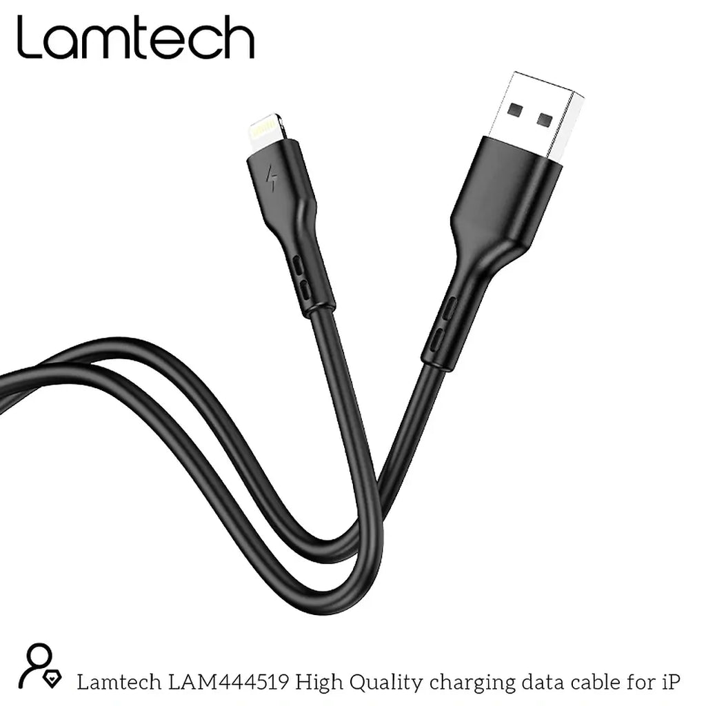LAMTECH CHARGING & DATACABLE LIGHTNING 1m BLACK