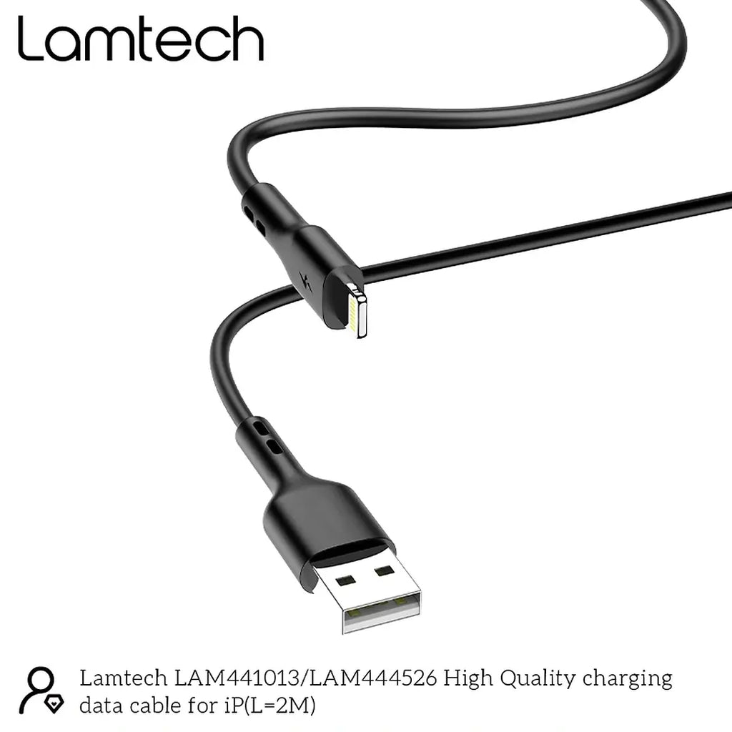 LAMTECH CHARGING & DATACABLE LIGHTNING 2m BLACK