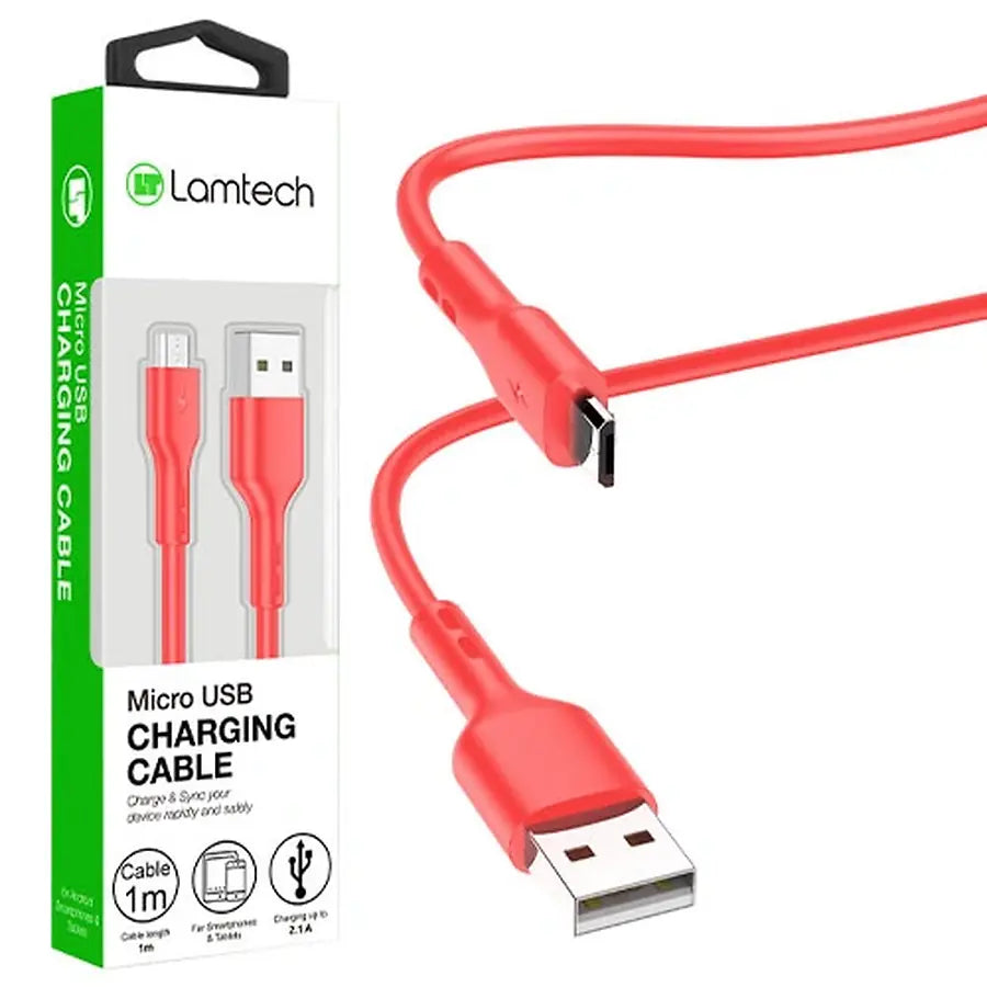 LAMTECH DATACABLE MICRO USB 1m RED