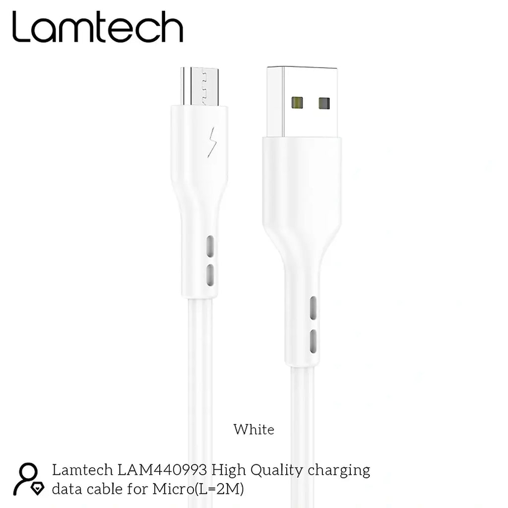 LAMTECH DATACABLE MICRO USB 2m WHITE