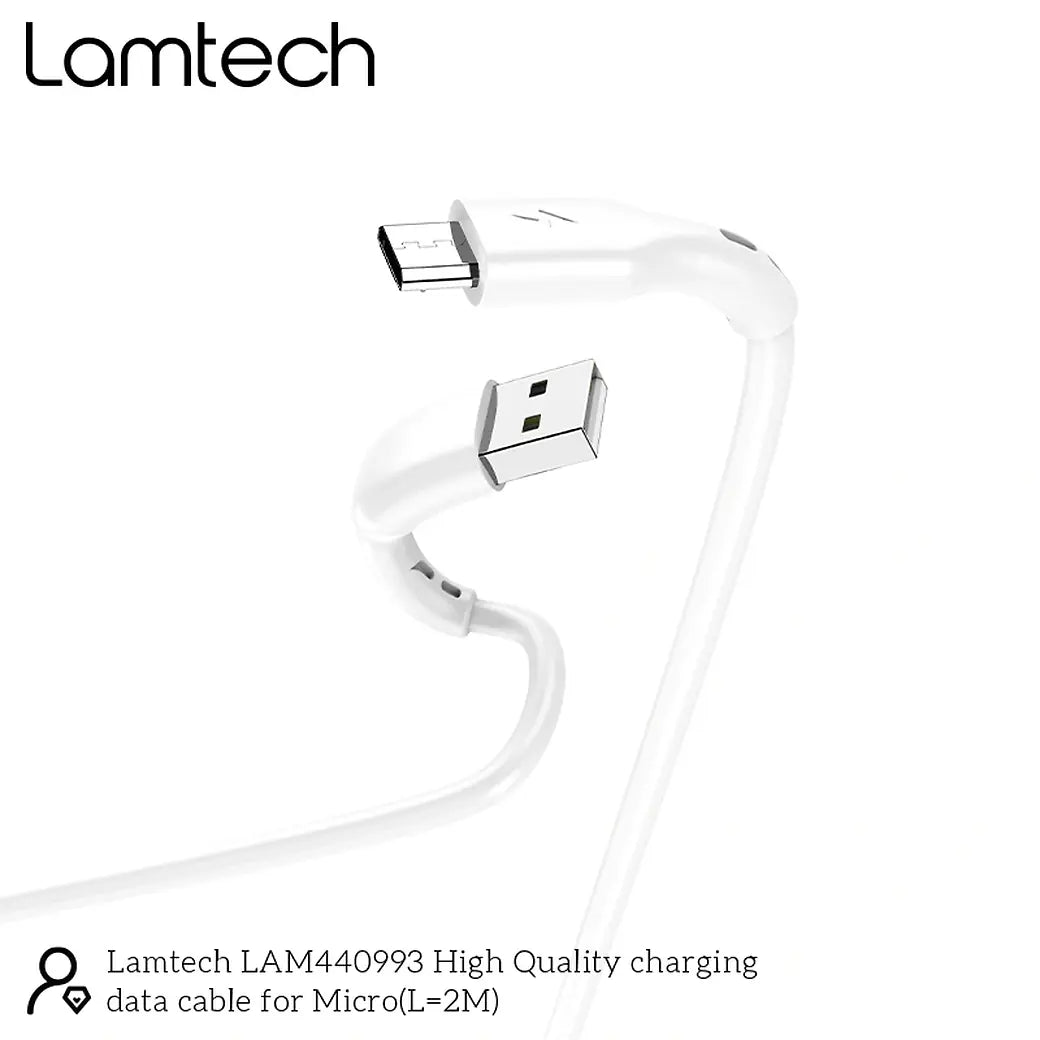 LAMTECH DATACABLE MICRO USB 2m WHITE