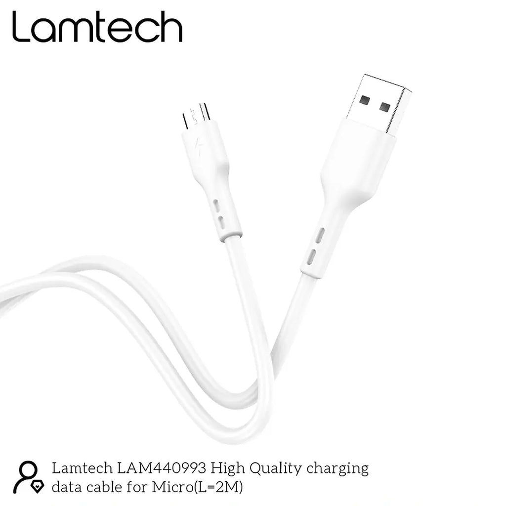 LAMTECH DATACABLE MICRO USB 2m WHITE