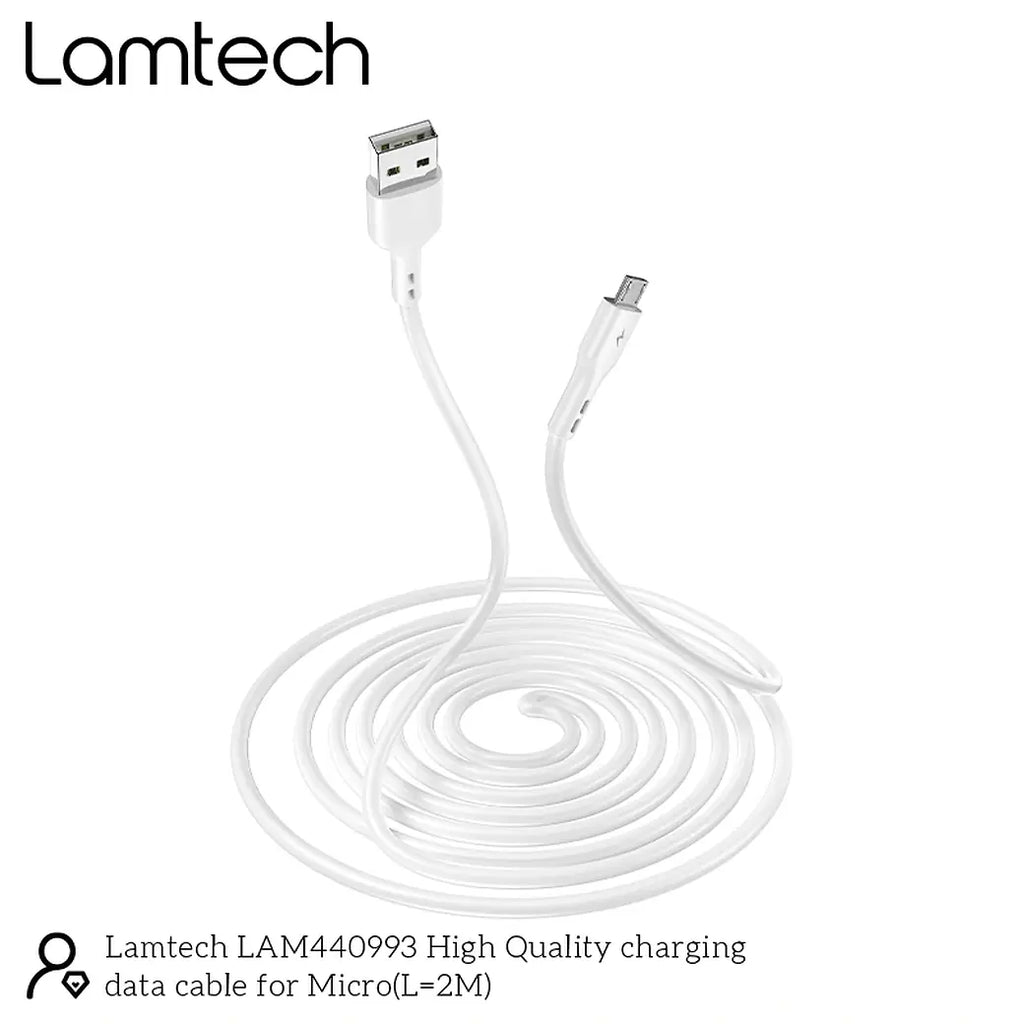 LAMTECH DATACABLE MICRO USB 2m WHITE