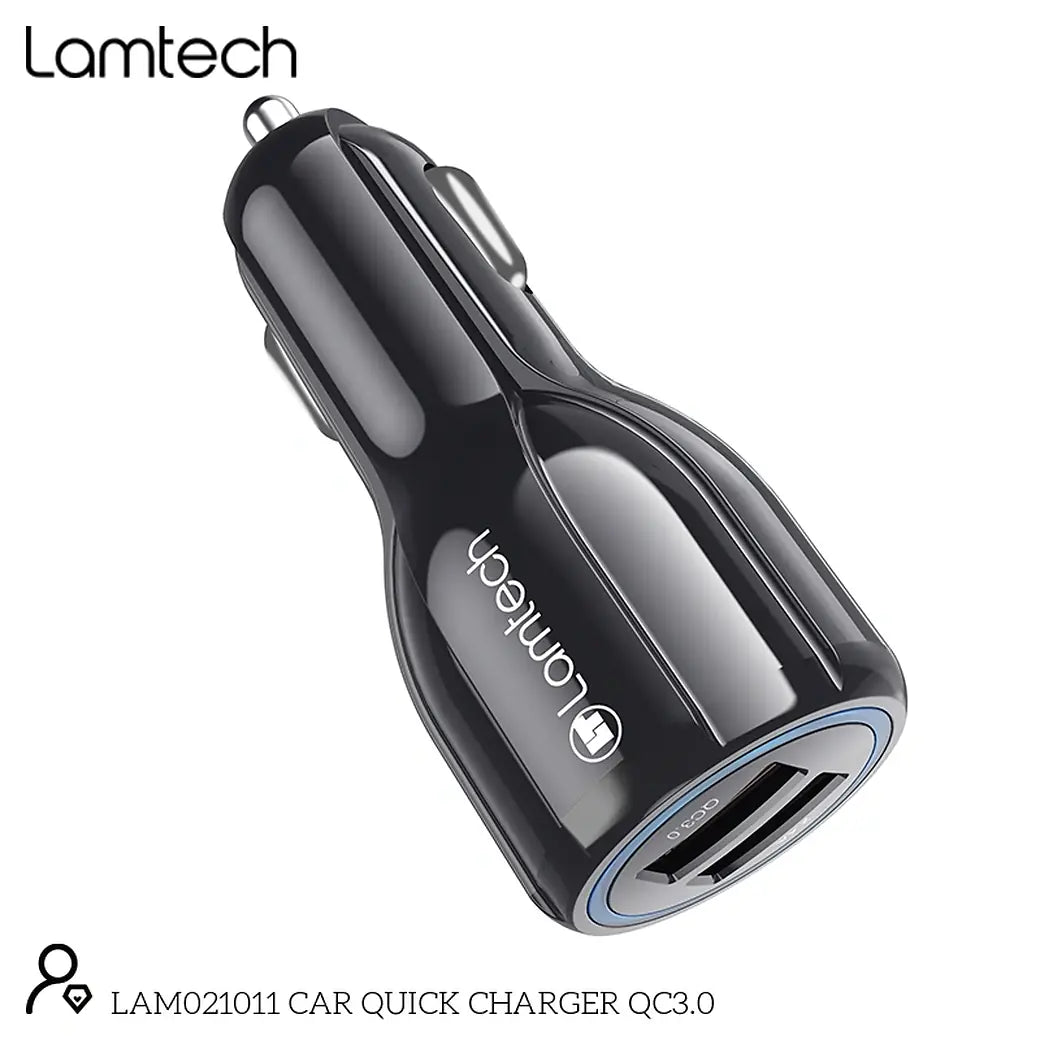 LAMTECH CAR QUICK CHARGER QC3.0 3.1A BLACK