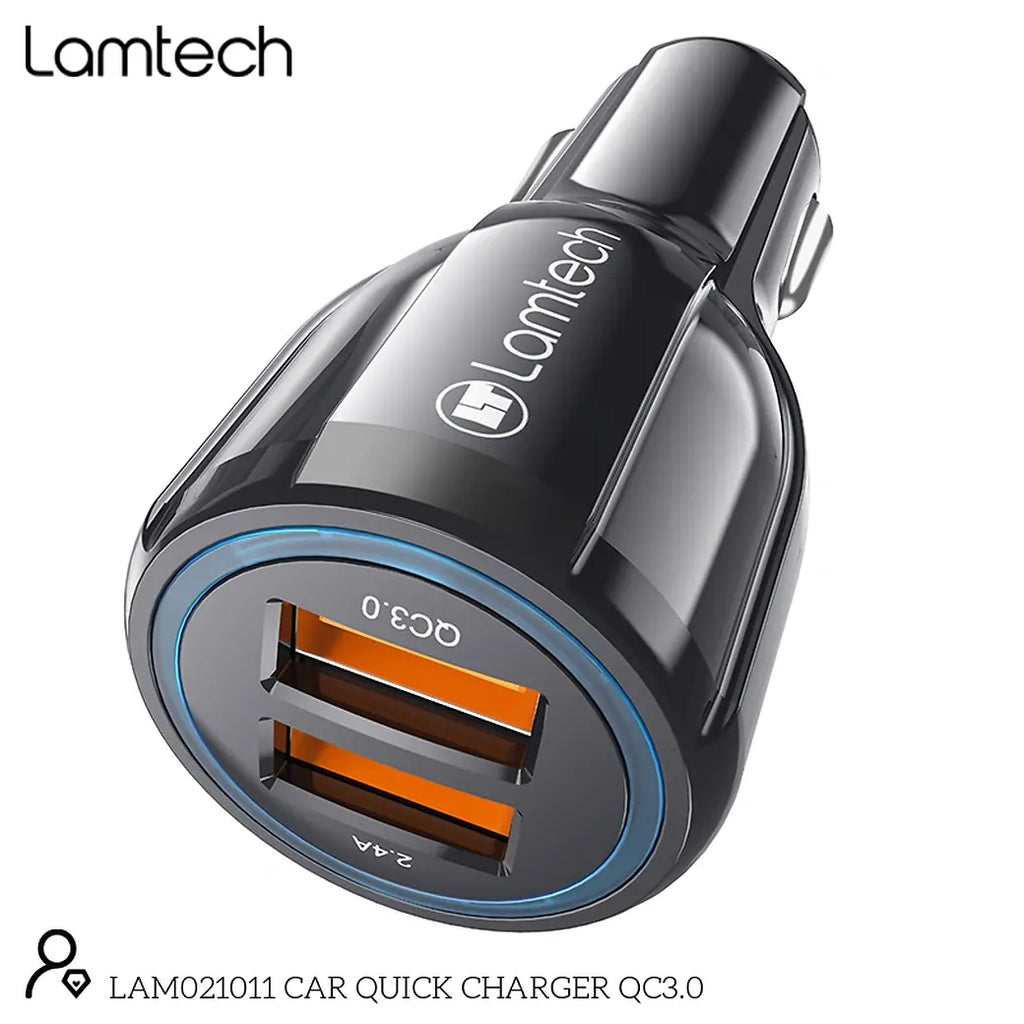 LAMTECH CAR QUICK CHARGER QC3.0 3.1A BLACK