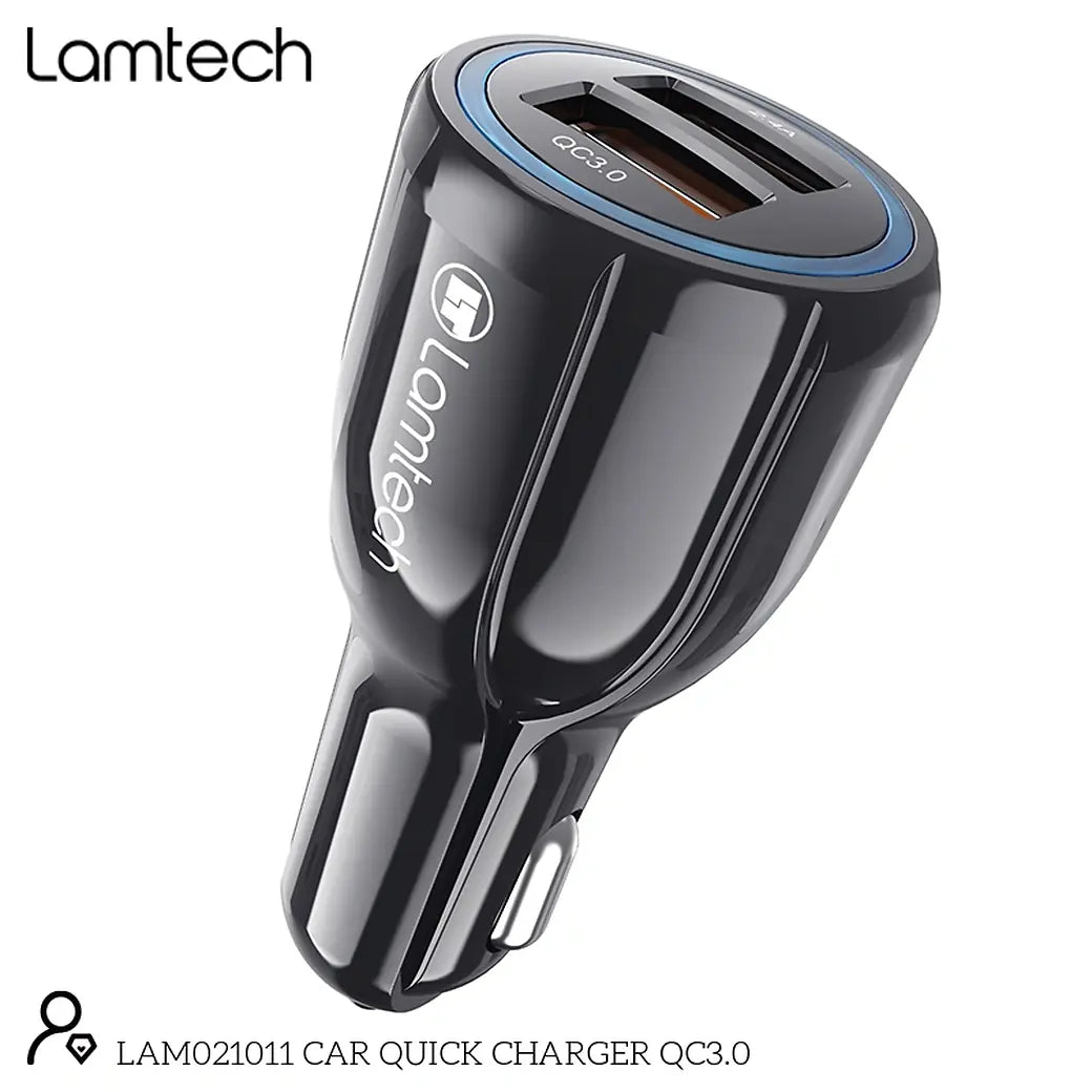 LAMTECH CAR QUICK CHARGER QC3.0 3.1A BLACK