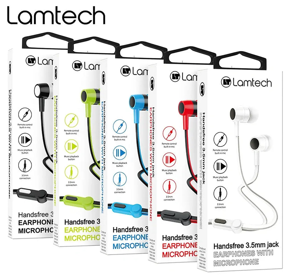 LAMTECH HANDSFREE WITH MIC 3,5MM JACK BLUE