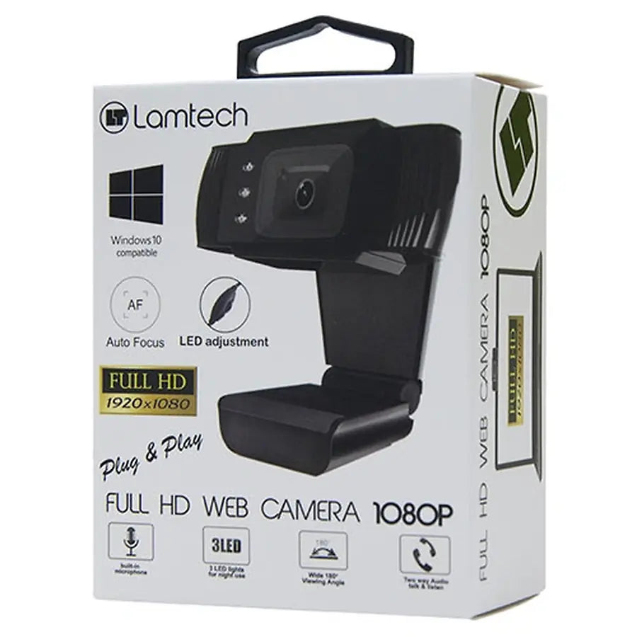 LAMTECH FULL HD USB WEB CAMERA WITH LED 1080P REFURBISHED