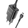 LAMTECH QUICK CHARGER USB3.0 18W WITH TYPE-C CABLE 1M BLACK
