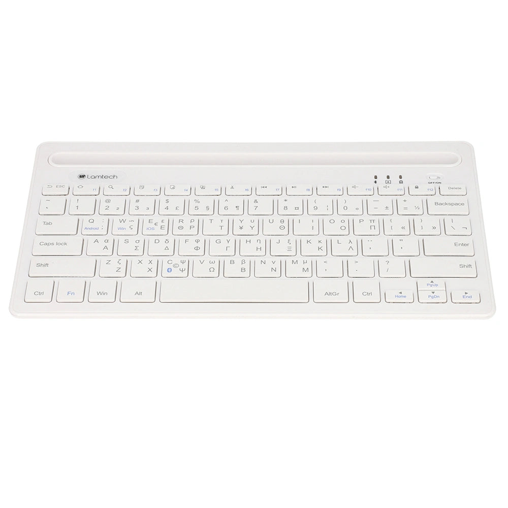 LAMTECH BT 5.0 KEYBOARD WITH IPAD AND MOBILE STAND WHITE