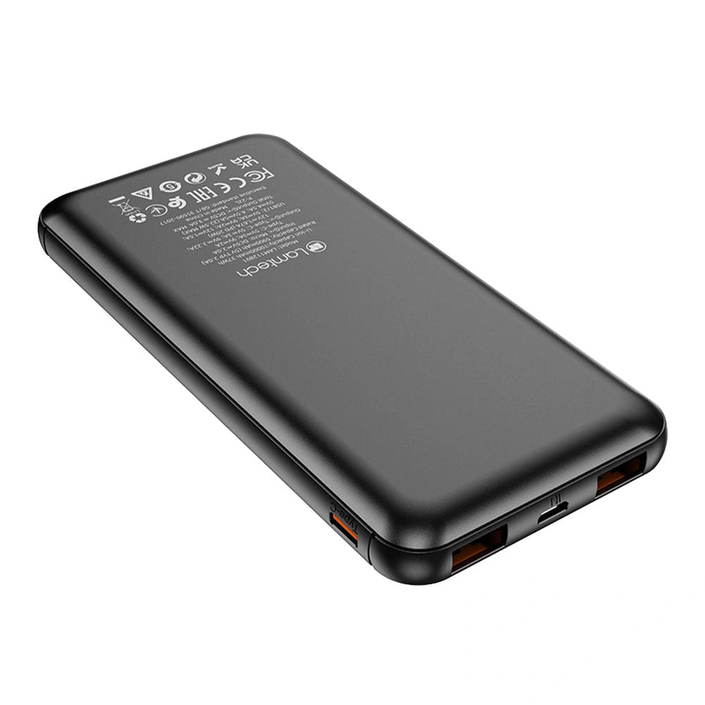 LAMTECH POWERBANK 10000MAH QC3,0+PD20W BLACK