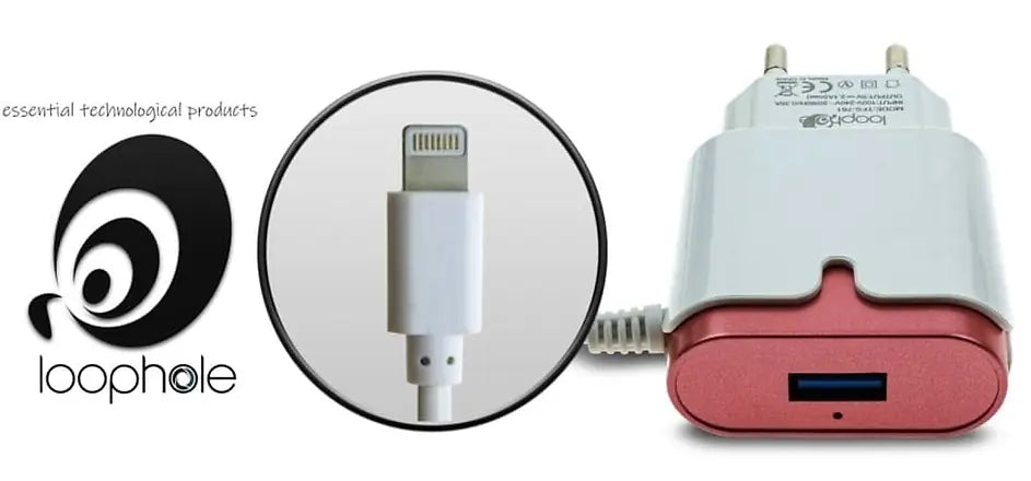 Loophole AC Adapter TYPE-C & Lightning RED
