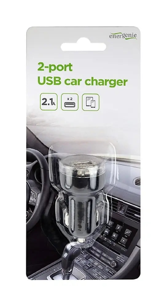 ENERGENIE 2-PORT USB CAR CHARGER 2.1 A BLACK