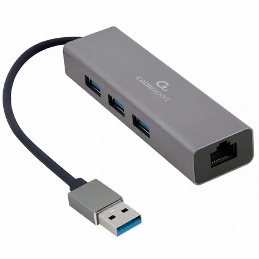 CABLEXPERT USB AM GIGABIT NETWORK ADAPTER WITH 3-PORT USB 3.2 HUB