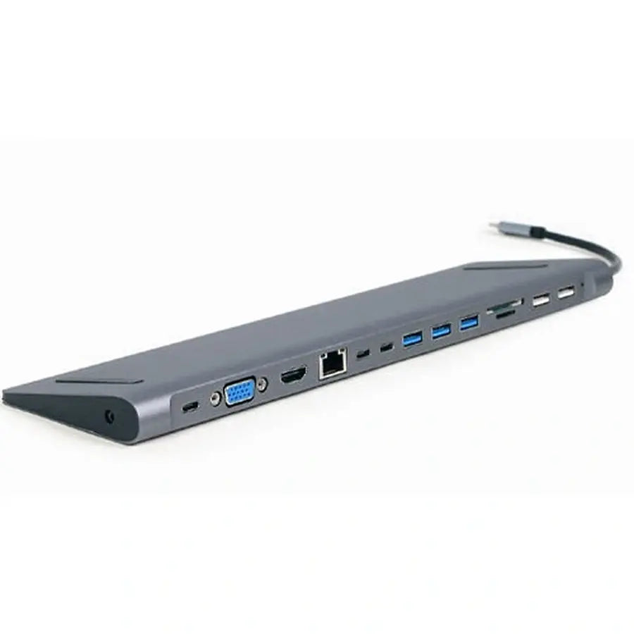 CABLEXPERT USB TYPE-C 9-IN-1 MULTIPORT ADAPTER (USB HUB + HDMI + VGA + PD + CARD READER + LAN + 3.5MM)