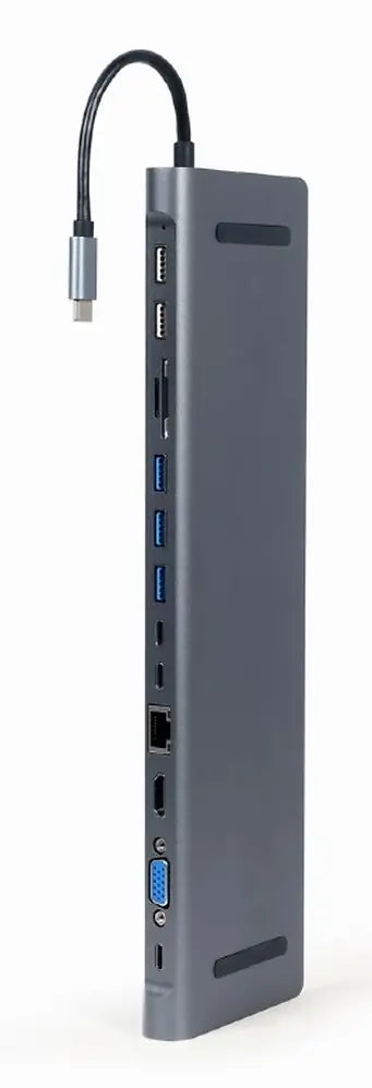 CABLEXPERT USB TYPE-C 9-IN-1 MULTIPORT ADAPTER (USB HUB + HDMI + VGA + PD + CARD READER + LAN + 3.5MM)
