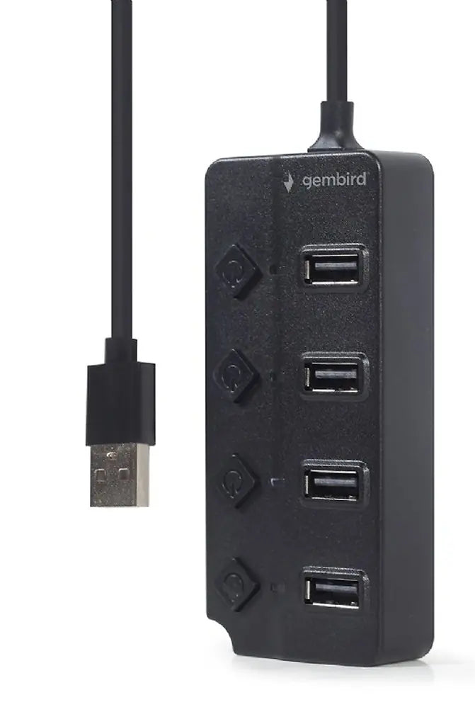 GEMBIRD USB 2.0 4-PORT HUB WITH SWITCHES BLACK
