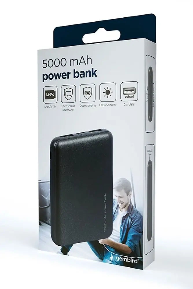 GEMBIRD POWER BANK 5000MAH BLACK