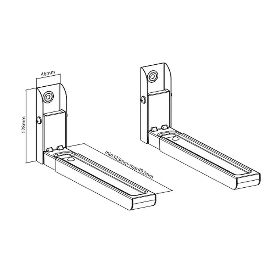 GEMBIRD UNIVERSAL HEAVY DUTY STEEL WALL BRACKETS 30 KG WHITE