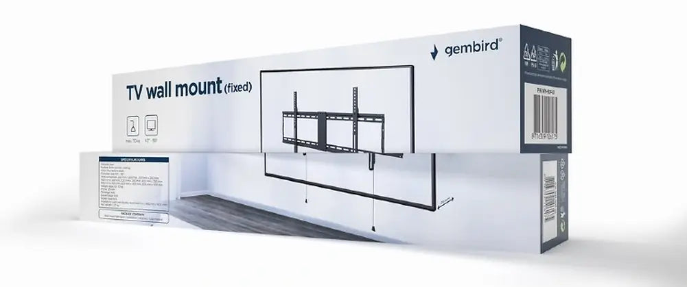 GEMBIRD TV WALL MOUNT (FIXED), 43”-90” (70 KG)