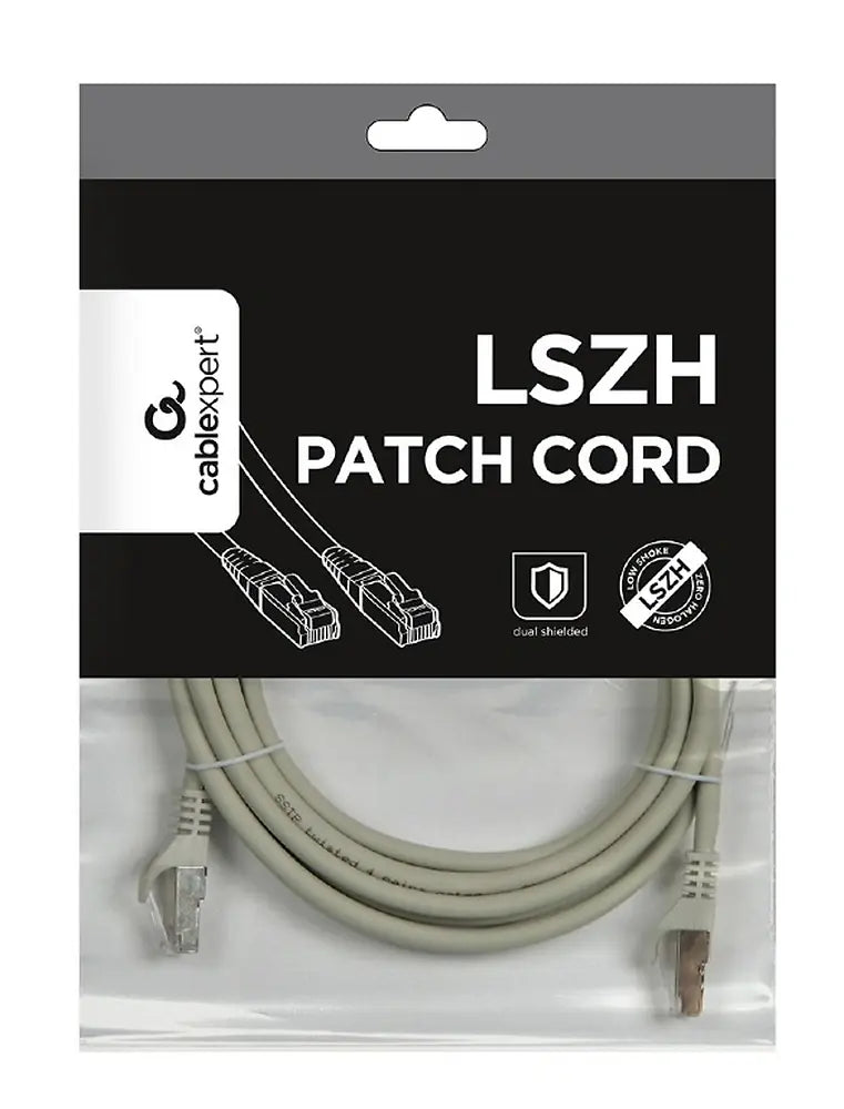 CABLEXPERT S/FTP CAT6A LSZH PATCH CORD GREY 3M