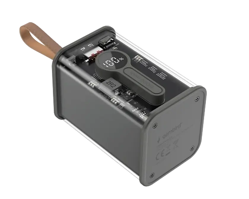 GEMBIRD TRANSPARENT QC3.0 QUICK CHARGING POWER BANK 18000MAH BLACK