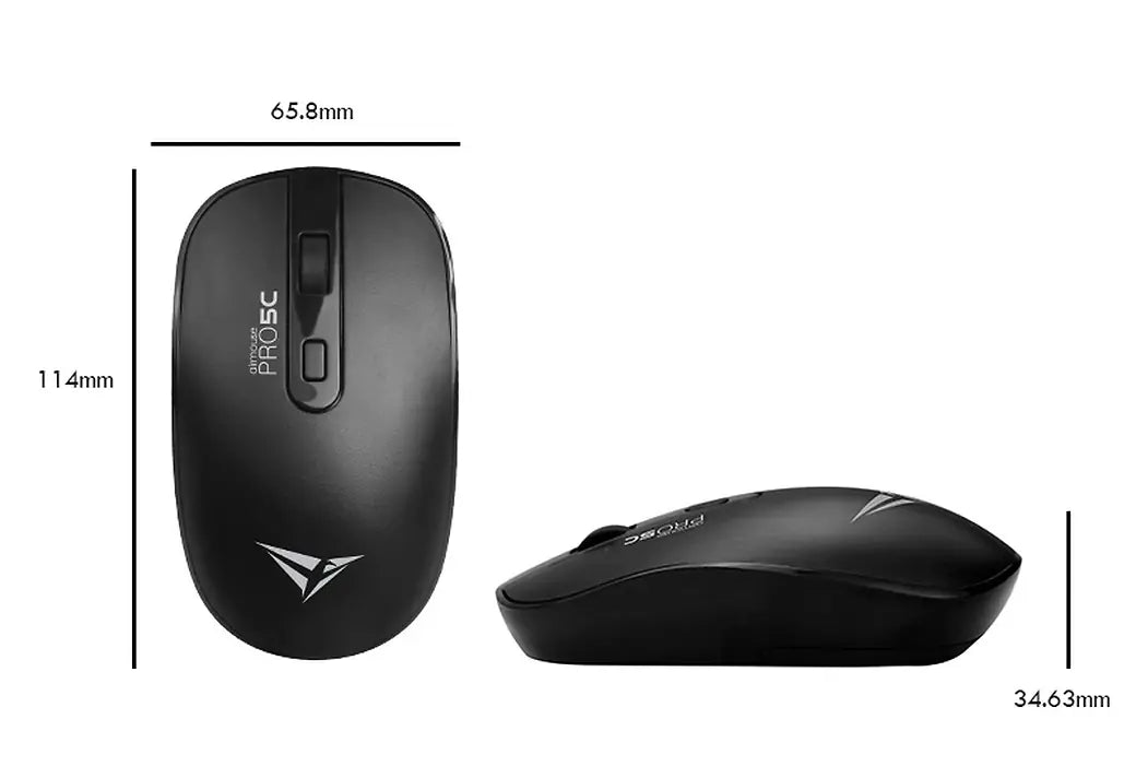 ALCATROZ WIRELESS TWO WAY DONGLE (USB+TYPE-C) SILENT MOUSE BLACK
