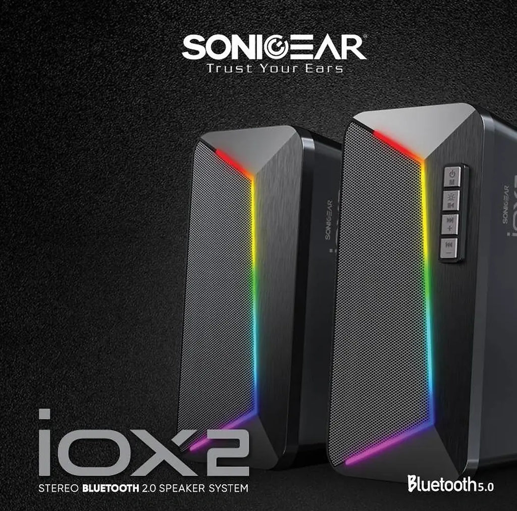 SONIC GEAR RGB BLUETOOTH 5.0 STEREO SYSTEM SPEAKER 2.0 iOX 2